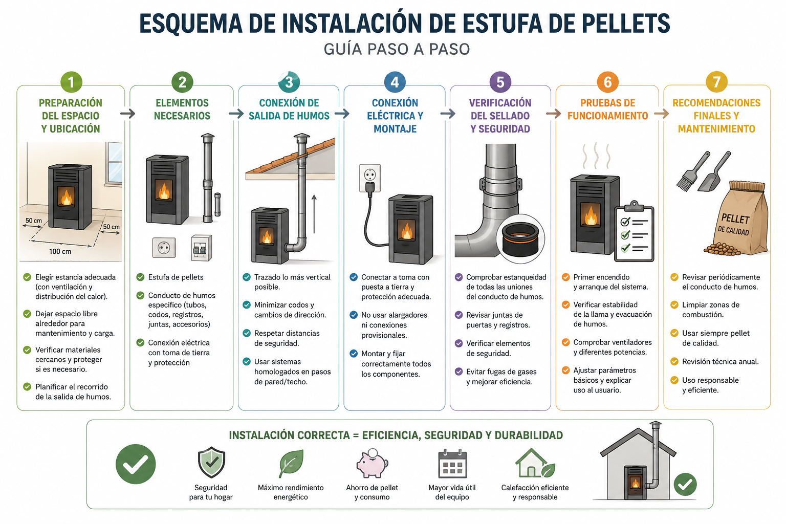 esquema de instalacion de estufa de pellets
